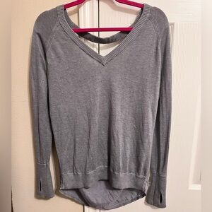 Lululemon Grey V-Neck Long Sleeve Women's Top